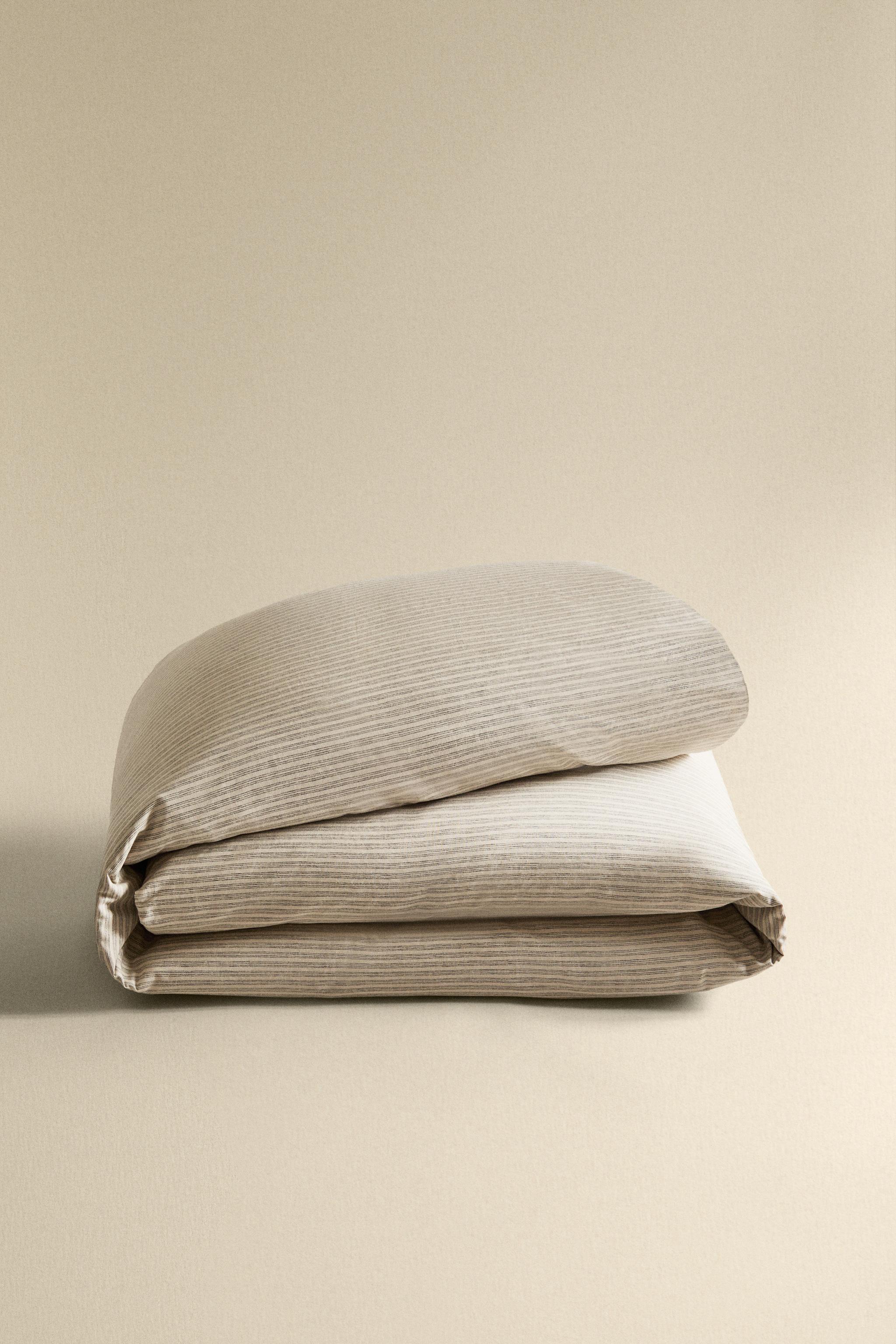 HOUSSE DE COUETTE FIL TEINT RAYURES